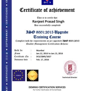 Lead Auditor ISO 22001 FSMS /HACCP