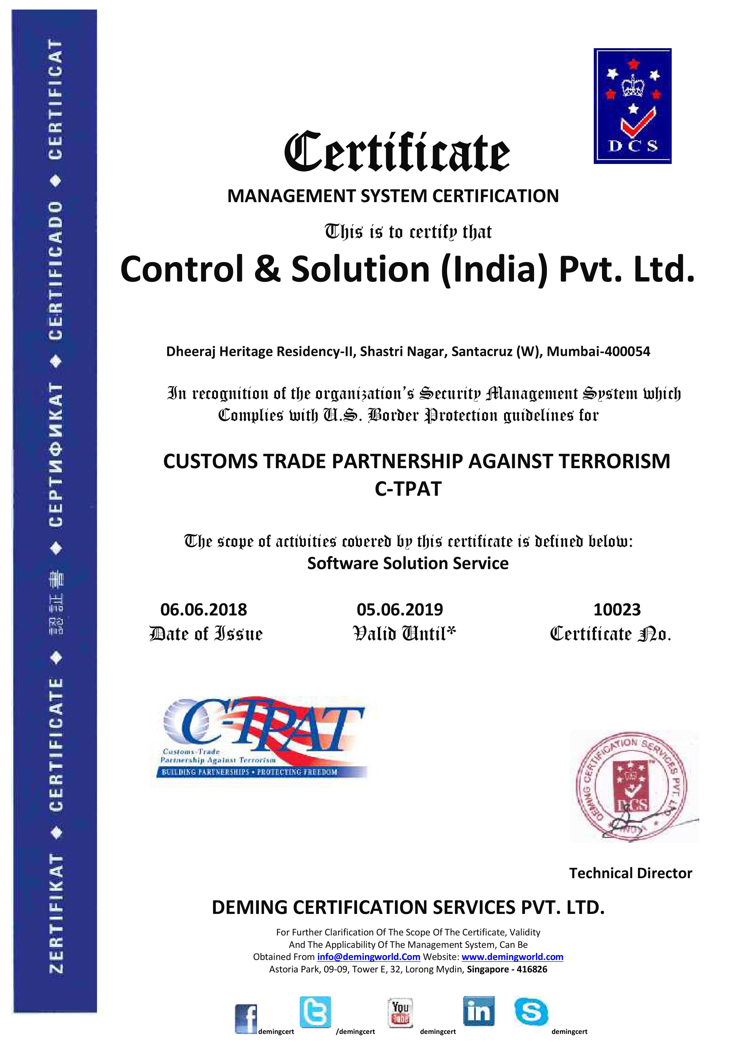 ZED CERTIFICATION,