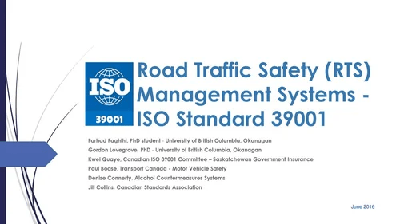 ISO 39001:2012 Road traffic safety (RTS) management systems