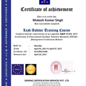 ISO 22163 Certification Of International Railway Industries Standard