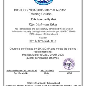 2 days Internal Auditor Training On ISO 27001