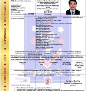 2 days Advance Course on  ATEx / IECEx Personnel  Certification